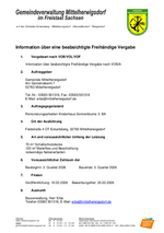 Veröffentlichung Beabsichtigte Freihändige Vergabe Renovierungsarbeiten Kh Sonnenblume Eckartsberg 3.BA