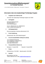Veröffentlichung Beabsichtigte Freihändige Vergabe Renovierungsarbeiten KH Märchenland Mittelherwigsdorf 3.BA