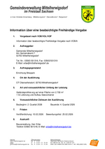 Veröffentlichung Beabsichtigte Freihändige Vergabe Bike Park